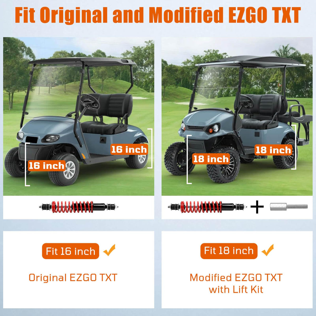MOSNAI EZGO heavy-duty coil spring supports heavier weights with confidence.