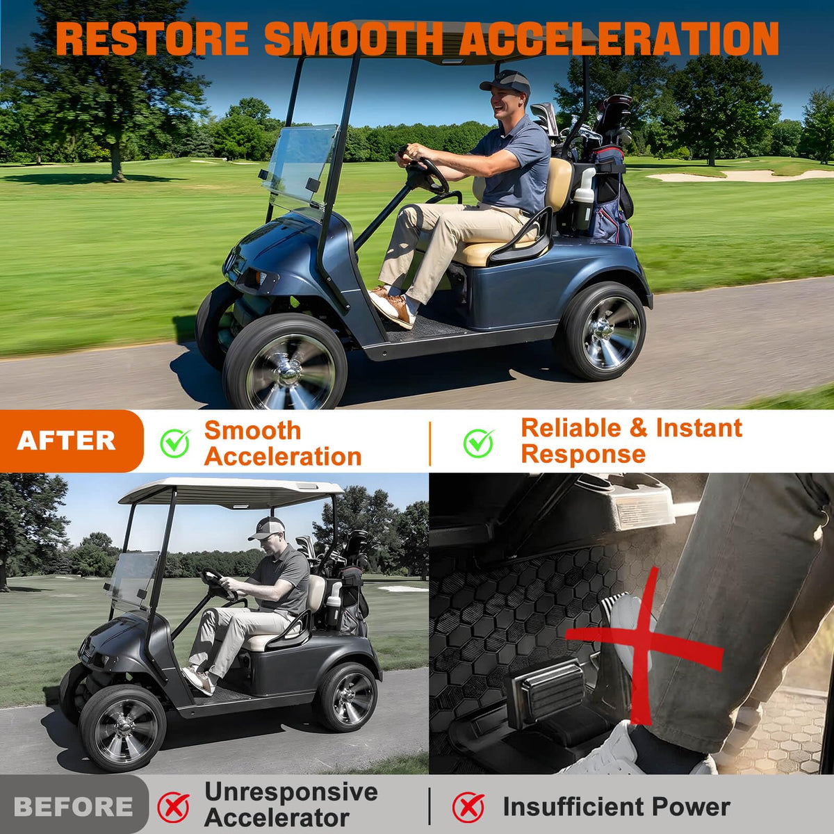 MOSNAI EZGO throttle sensor in box; ready-to-install replacement minimizes downtime.