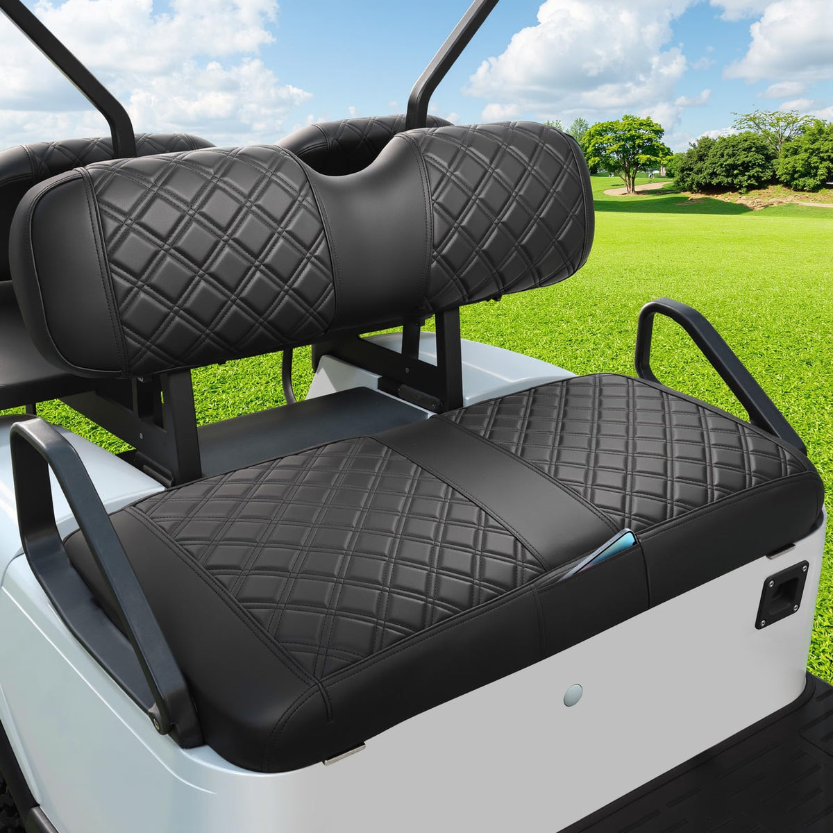 MOSNAI EZGO backrest seat cover with square stitching for a luxurious look.