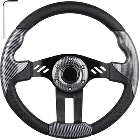 MOSNAI EZGO steering wheel front view for improved grip and racing style.