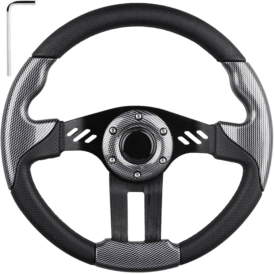 MOSNAI EZGO steering wheel front view for improved grip and racing style.