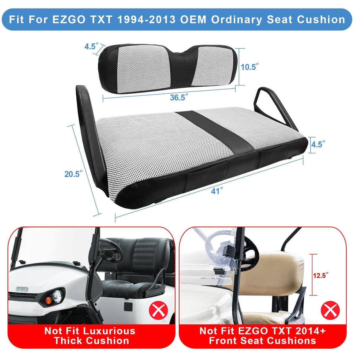 MOSNAI EZGO TXT front seat cover being installed without tools.