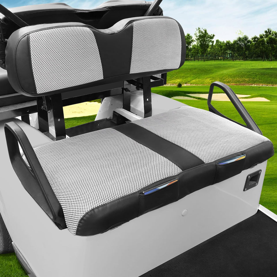 MOSNAI EZGO TXT front seat cover with breathable mesh for year round comfort.