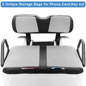 MOSNAI EZGO TXT front-seat cover with two pockets for keys and phone.