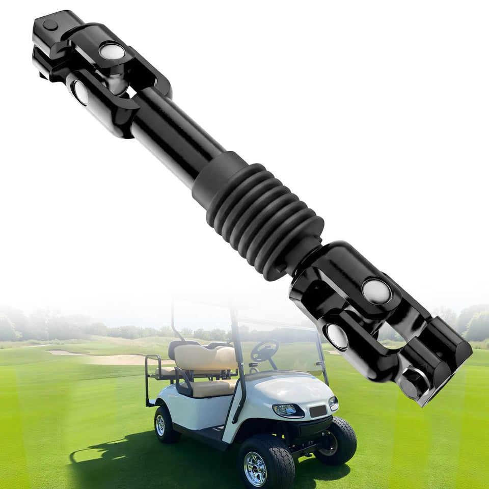 MOSNAI EZGO TXT intermediate steering shaft assembly left view, showing sturdy construction for reliability