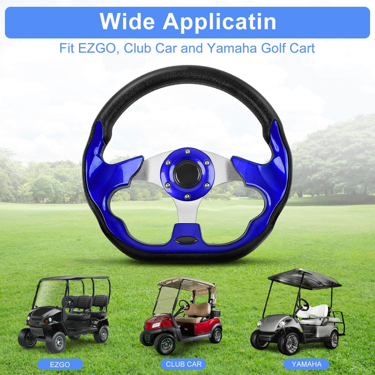 MOSNAI EZGO TXT RXV compatible wheel for quick cart upgrades.