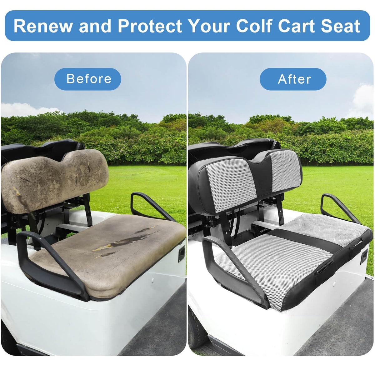 MOSNAI EZGO TXT seat cover fits 1994-2013 front seats for a refreshed look.