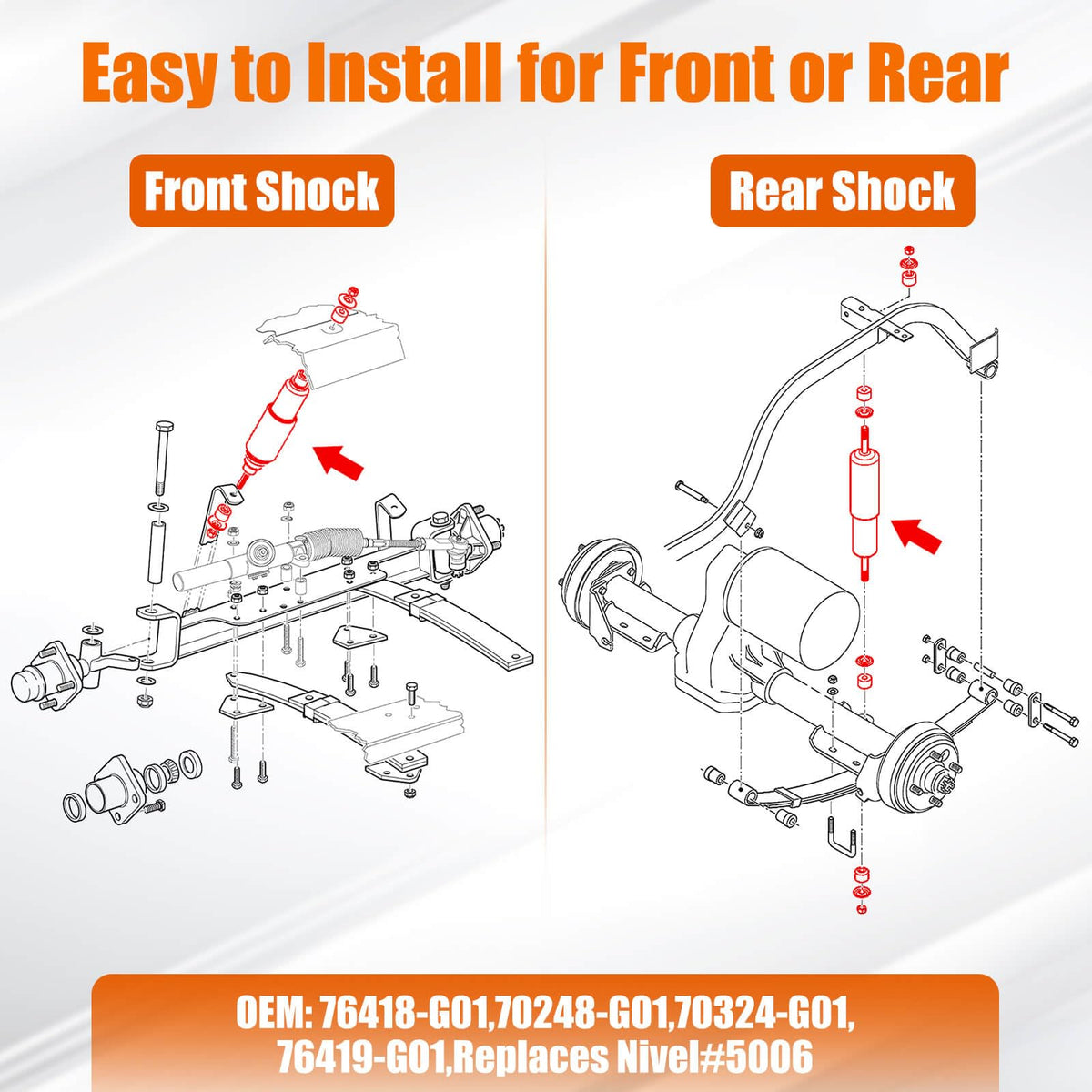 MOSNAI EZGO TXT smoother ride with front and rear shocks.