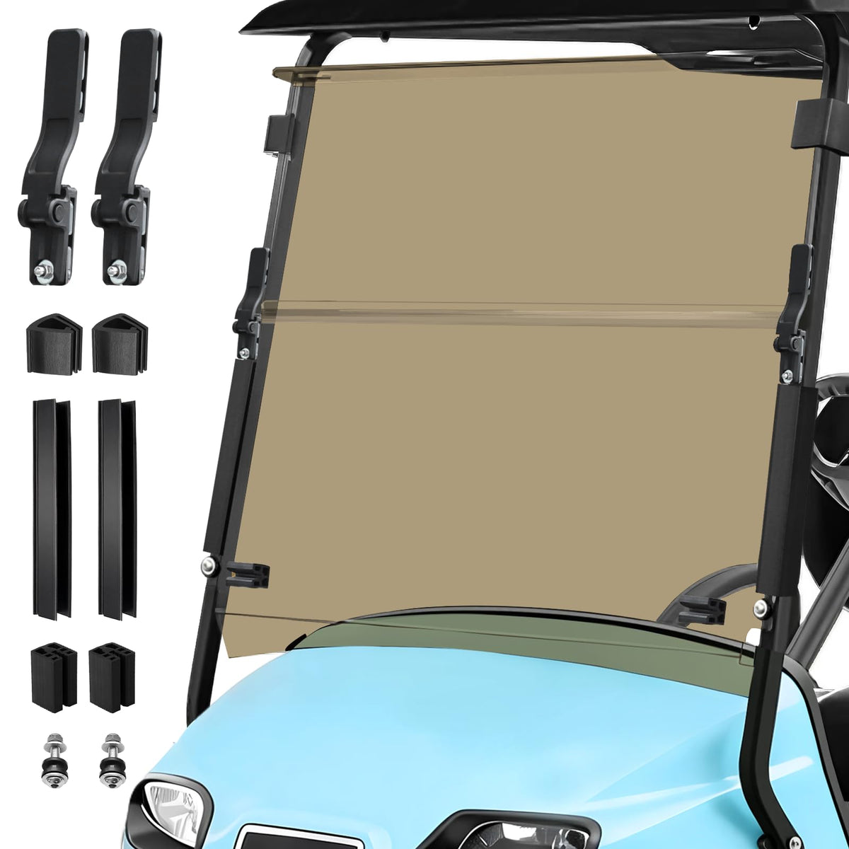 MOSNAI golf cart windshield reduces glare for EZGO TXT rides.