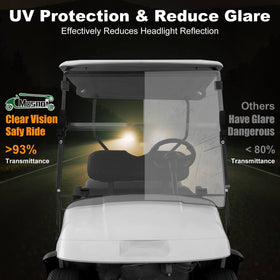 MOSNAI EZGO TXT windshield dimension shot shows accurate fit.