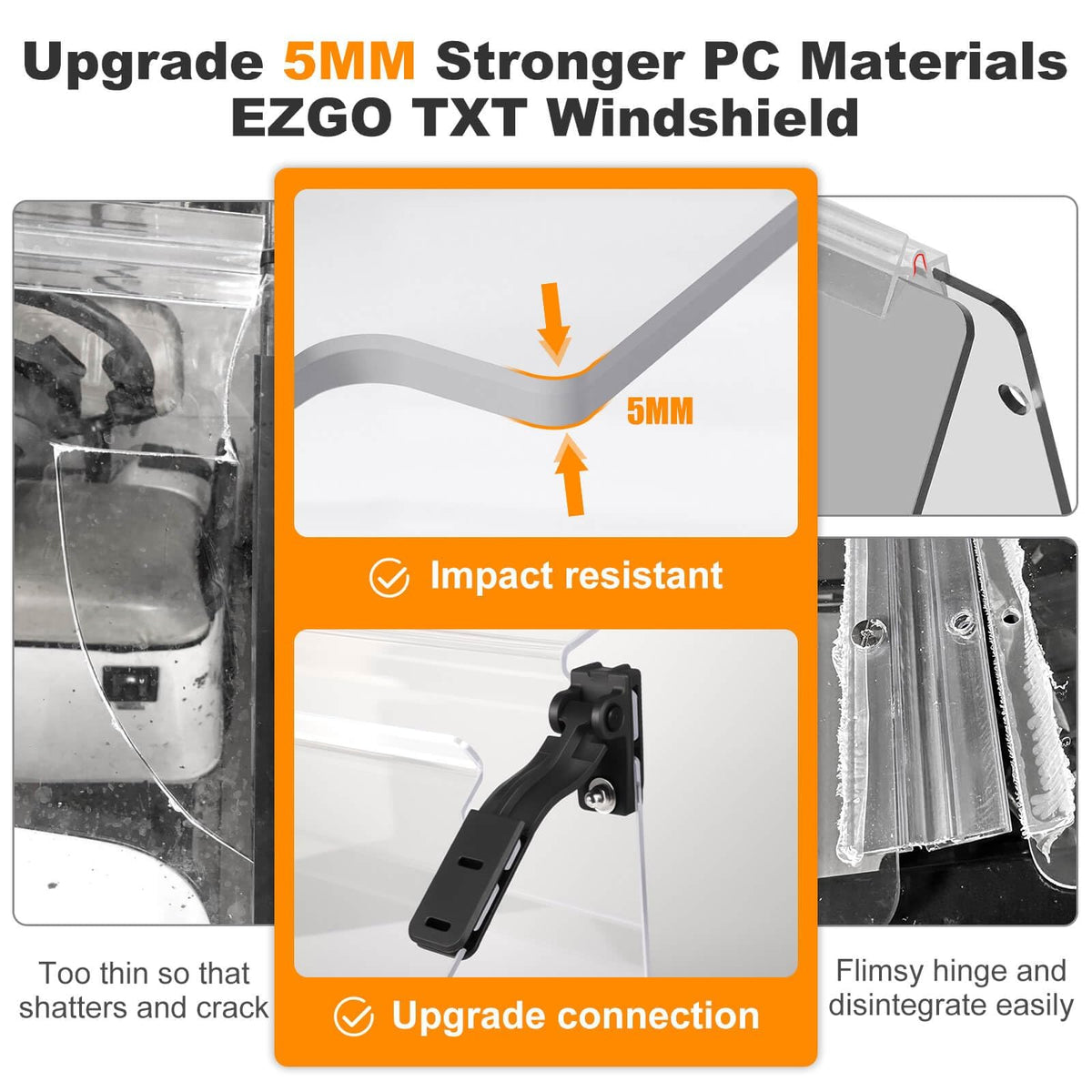 MOSNAI premium acrylic windshield offers high clarity for better outdoor visibility.