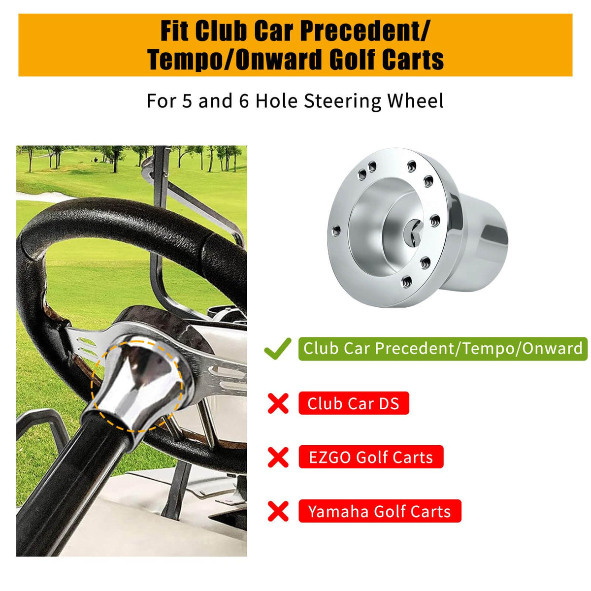 MOSNAI 5-6 hole compatibility for Club Car Precedent, Tempo, Onward