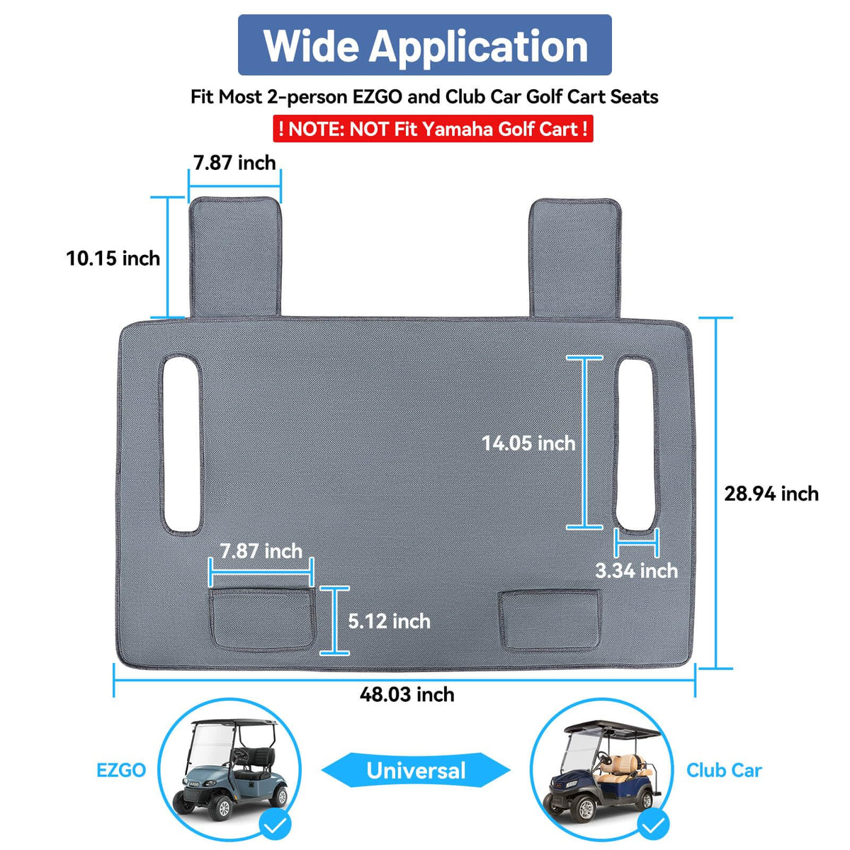 MOSNAI front seat towel with pockets keeps essentials within reach.