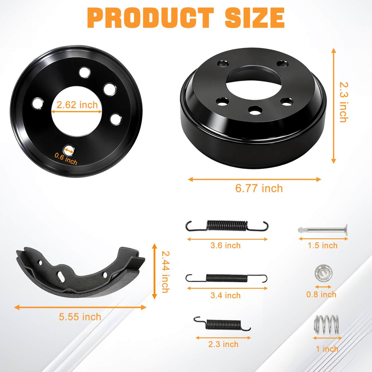 MOSNAI golf cart brake assembly image showing mounted kit