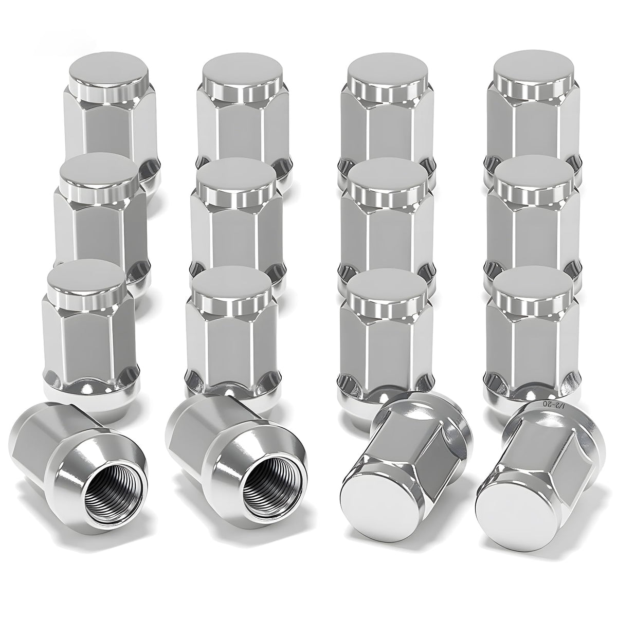 MOSNAI golf cart chrome lug nuts on wheels for secure mounting and stylish shine.