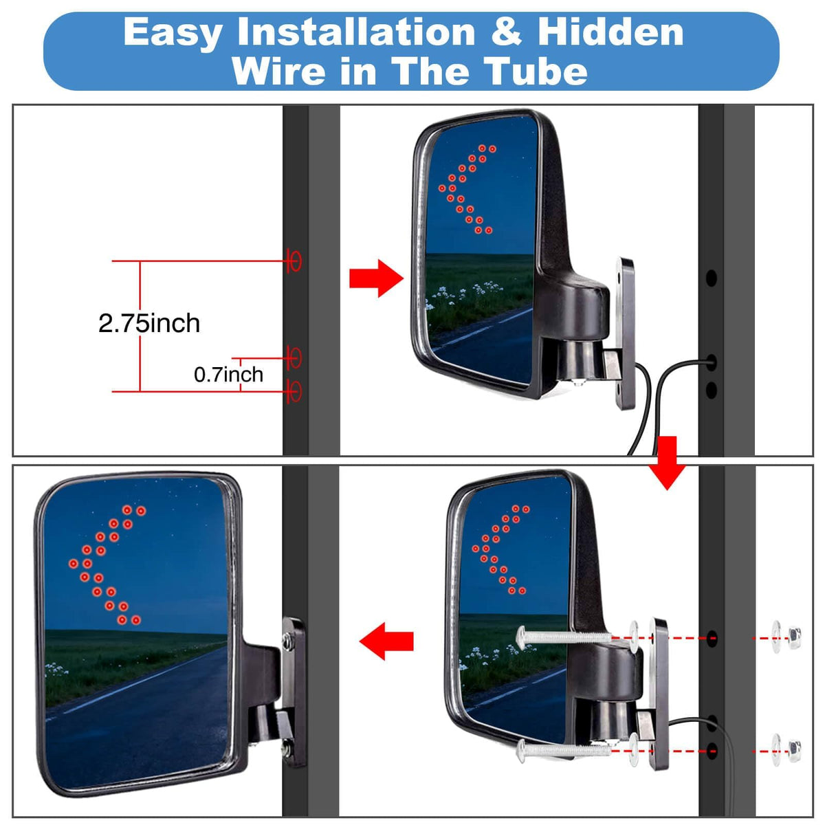 Includes two mounting tool sets for hollow and solid bars.