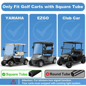 MOSNAI golf cart mirror with turn signals enhances signaling for oncoming traffic.