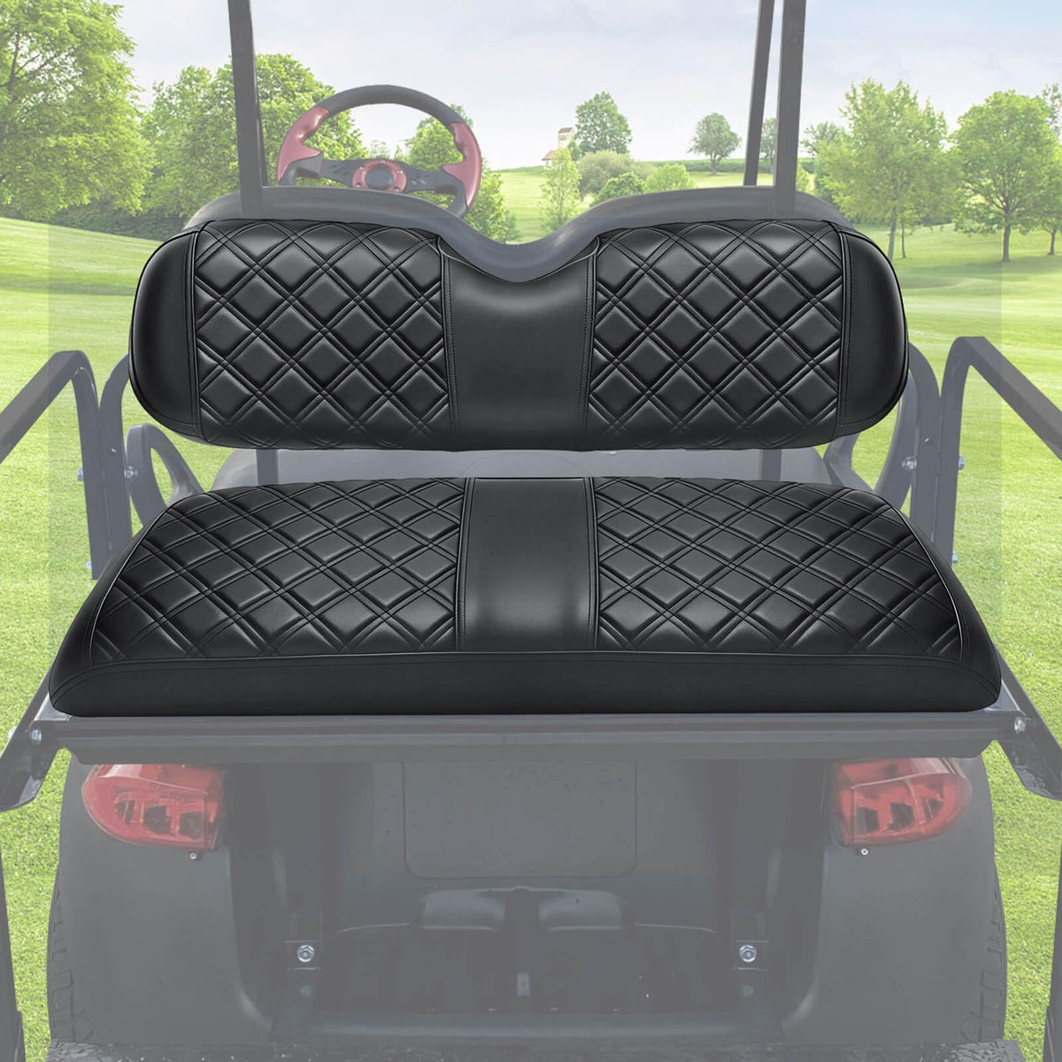 MOSNAI rear seat cover backrest for EZGO showing enhanced protection and premium look