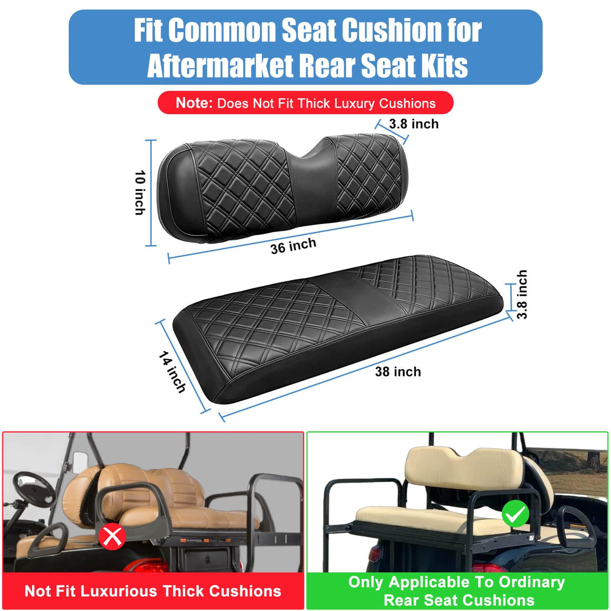 MOSNAI rear seat cover bench for EZGO showcasing durable comfort for long rides