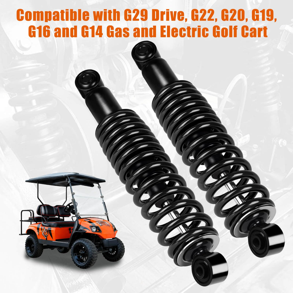 MOSNAI rear shock assembly with spring ready for OEM replacement.