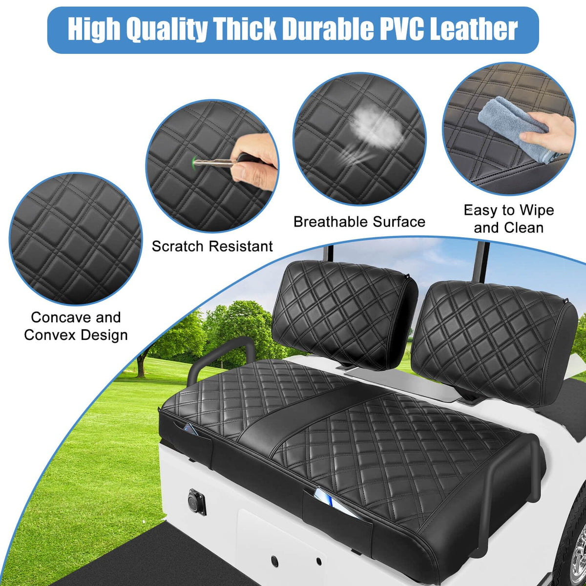 MOSNAI G22 square stitching design enhances cart interior style