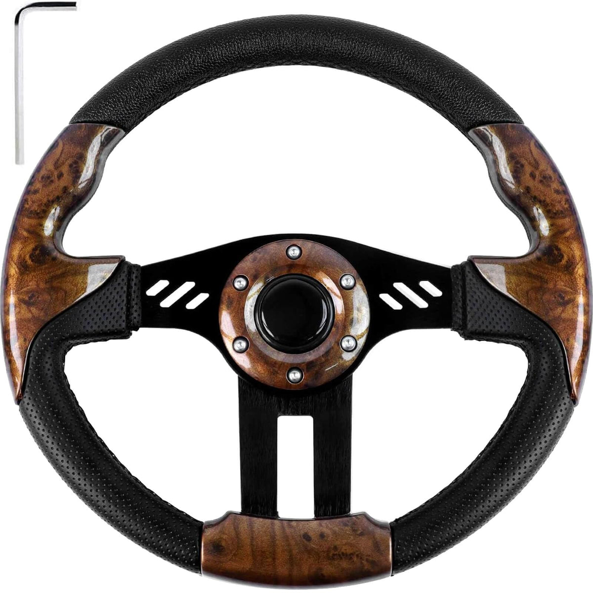 MOSNAI golf cart steering wheel with a cool racing style enhances control and style.