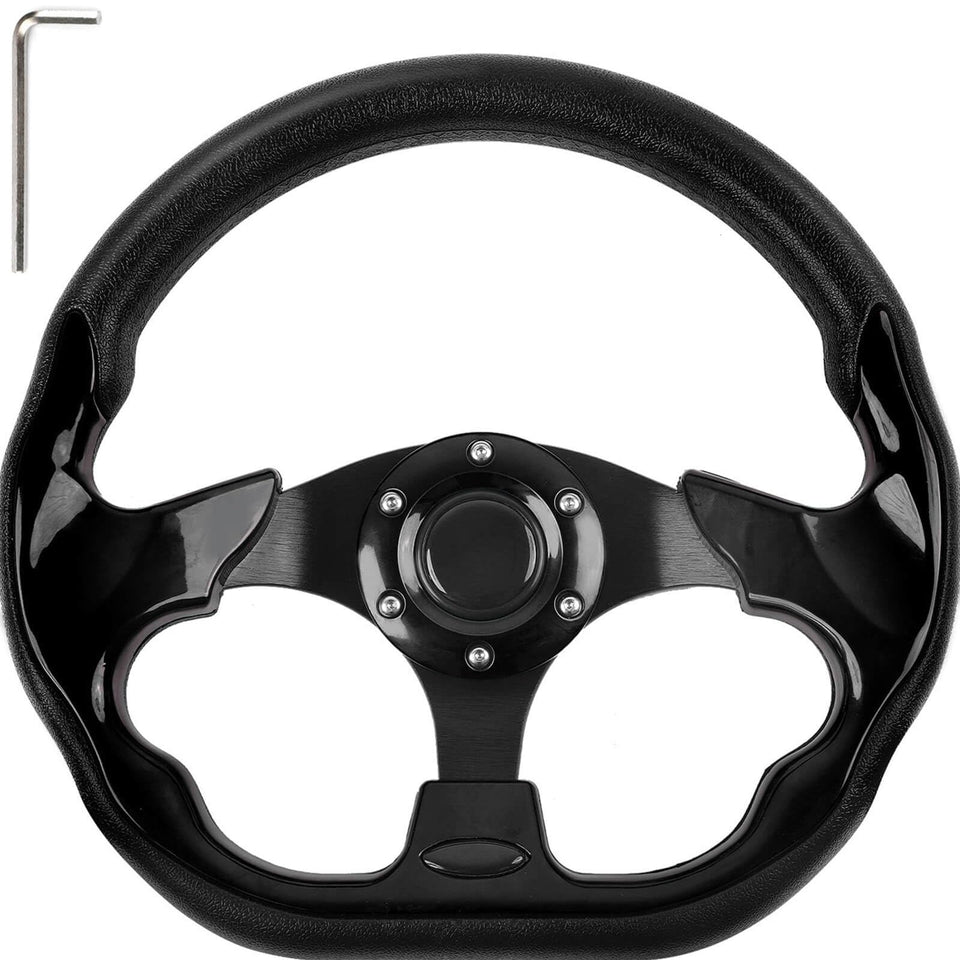 MOSNAI 12.5-inch universal golf cart steering wheel with racing styling.