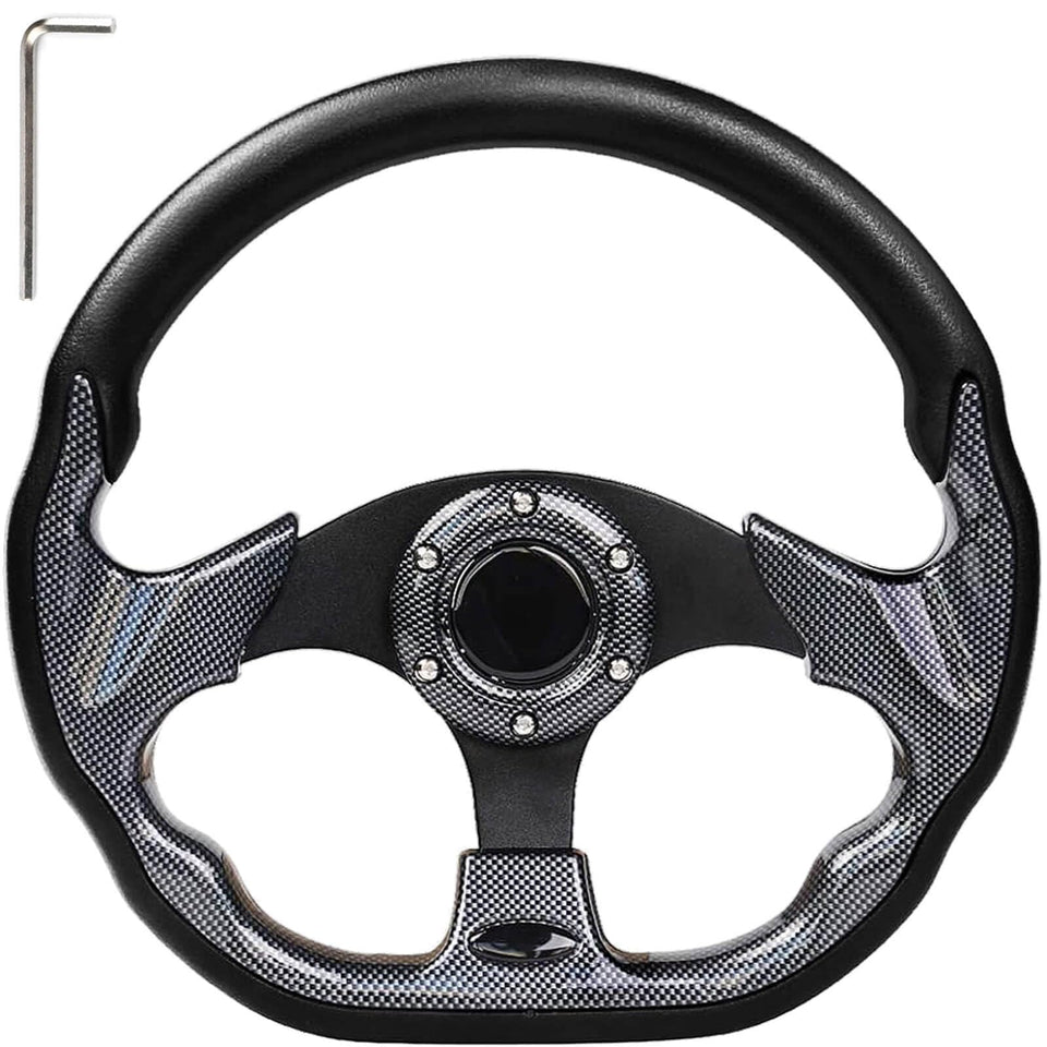 MOSNAI 12-5 inch universal golf steering wheel with ergonomic grip for added control.
