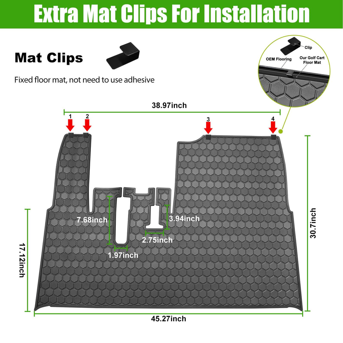 MOSNAI hex-pattern surface improves dirt control and grip.
