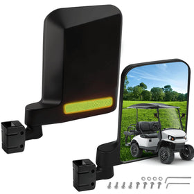MOSNAI no-drill side mirror with built-in reflector for EZGO improves night visibility.