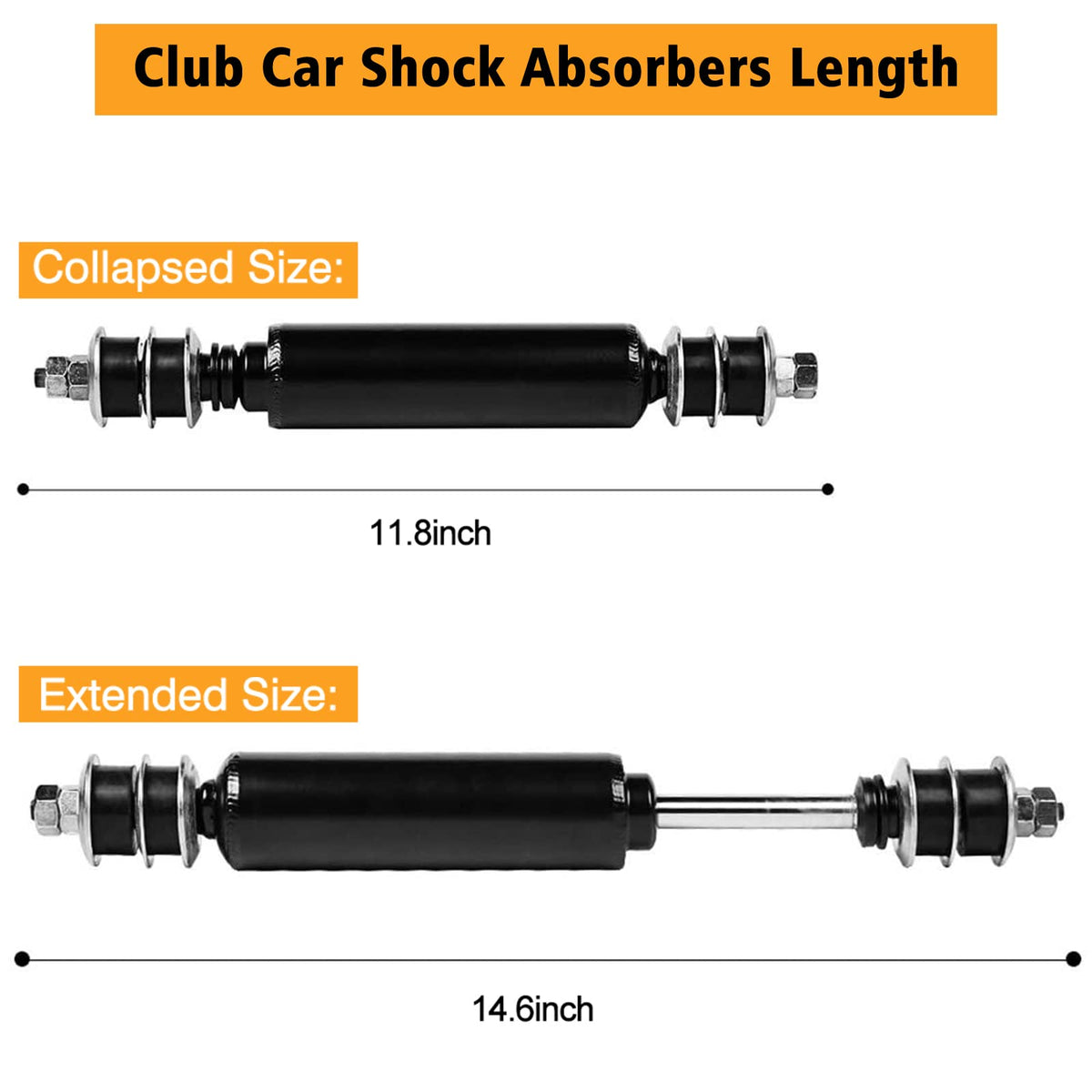 MOSNAI rear shocks pair ready for installation on Club Car DS.