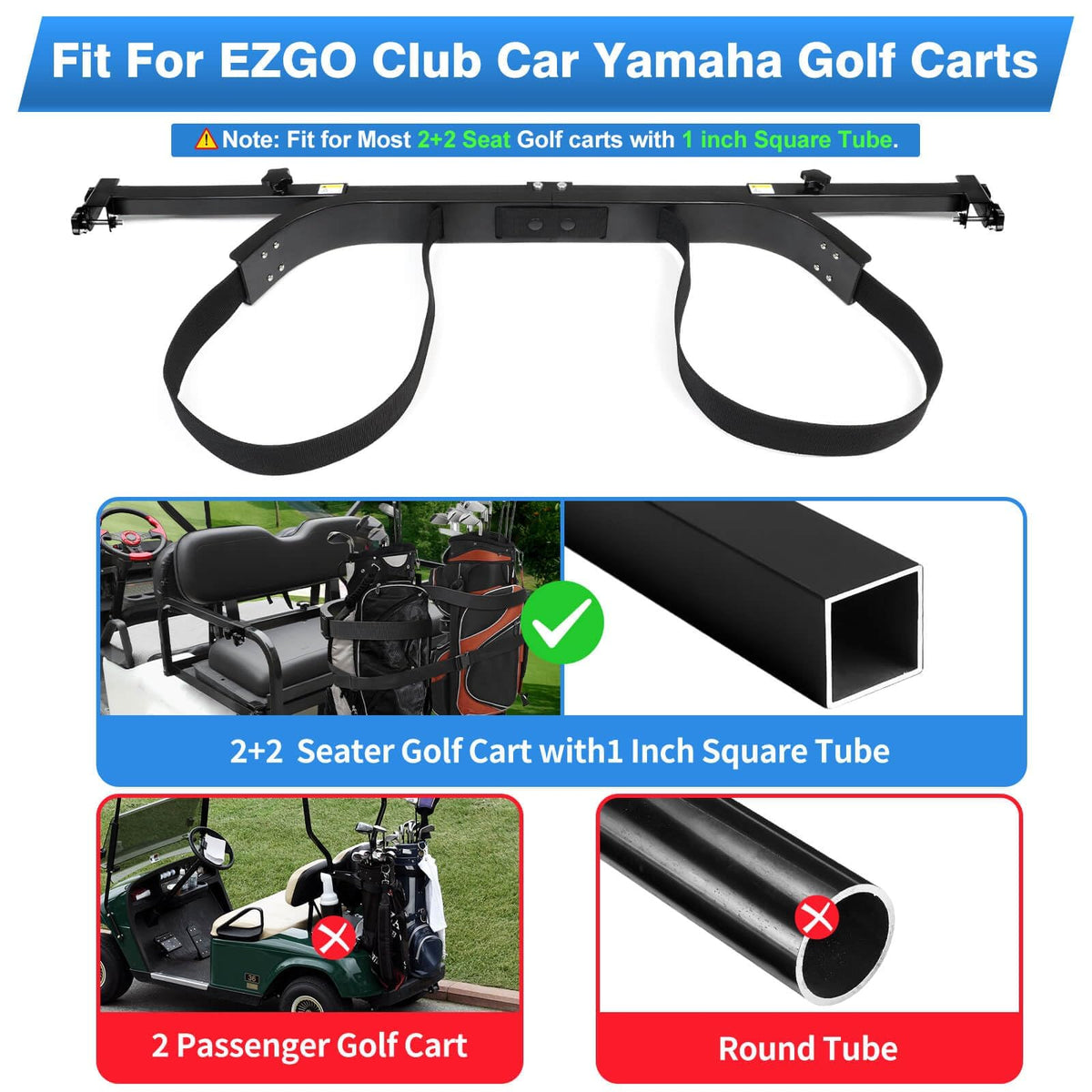 MOSNAI adjustable-length rear-seat bag holder showing 39.5 to 45 inch range