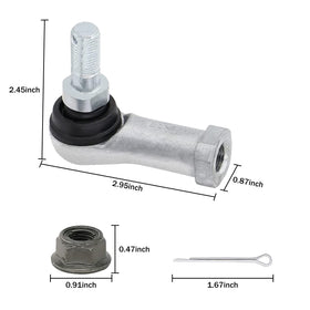 Two-piece right-thread tie rod ends for simple golf cart maintenance.