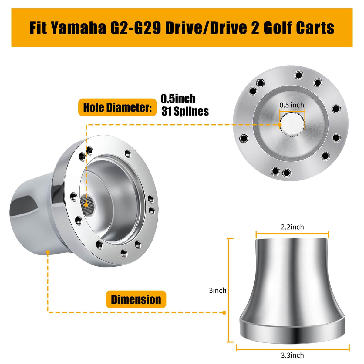 MOSNAI silver satin finish adapter adds premium look and corrosion resistance.