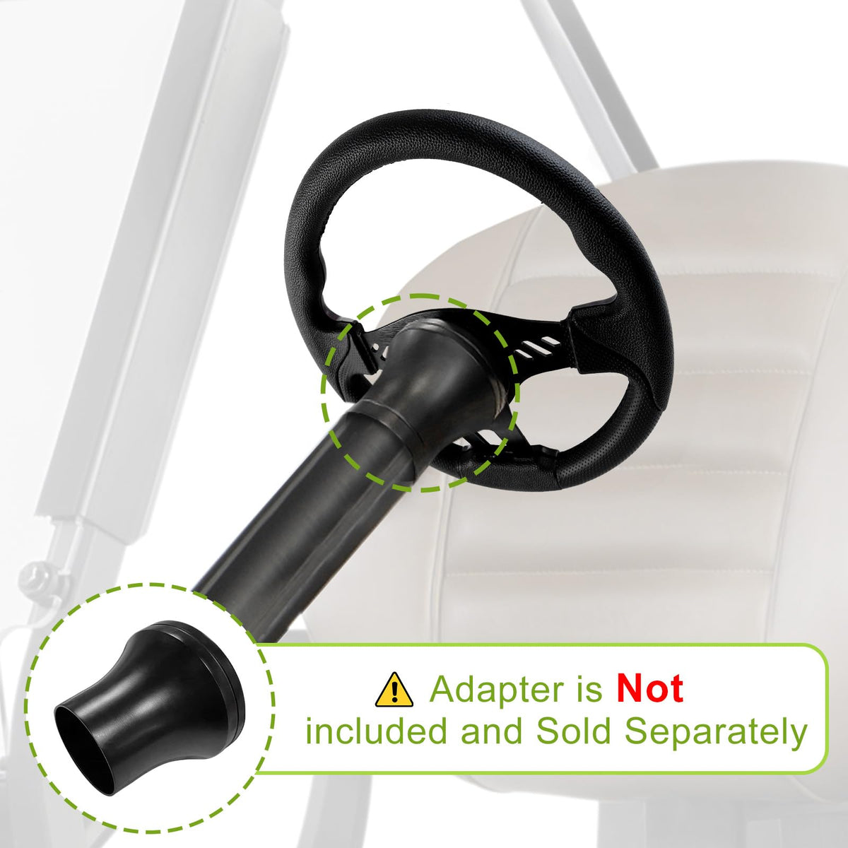 MOSNAI steering wheel 12.5-inch diameter for universal golf cart fit.