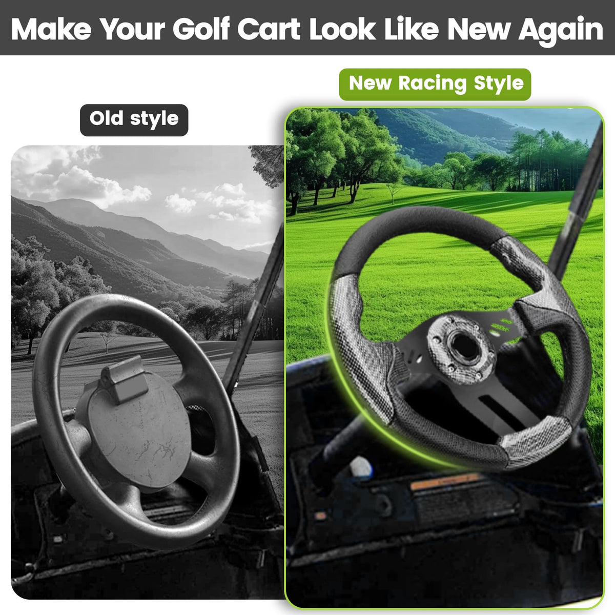 MOSNAI steering wheel grip detail provides premium PVC feel.