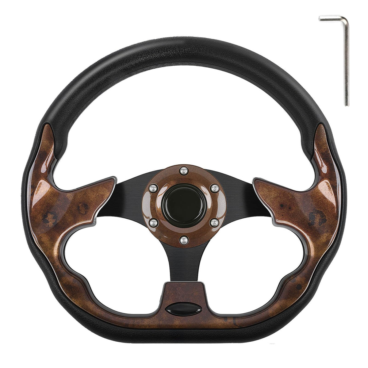 MOSNAI universal 12.5-inch steering wheel enhances grip on EZGO, Club Car, and Yamaha carts.