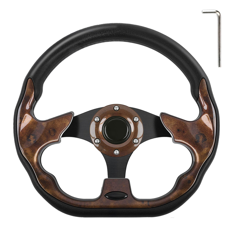 MOSNAI universal 12.5-inch steering wheel enhances grip on EZGO, Club Car, and Yamaha carts.
