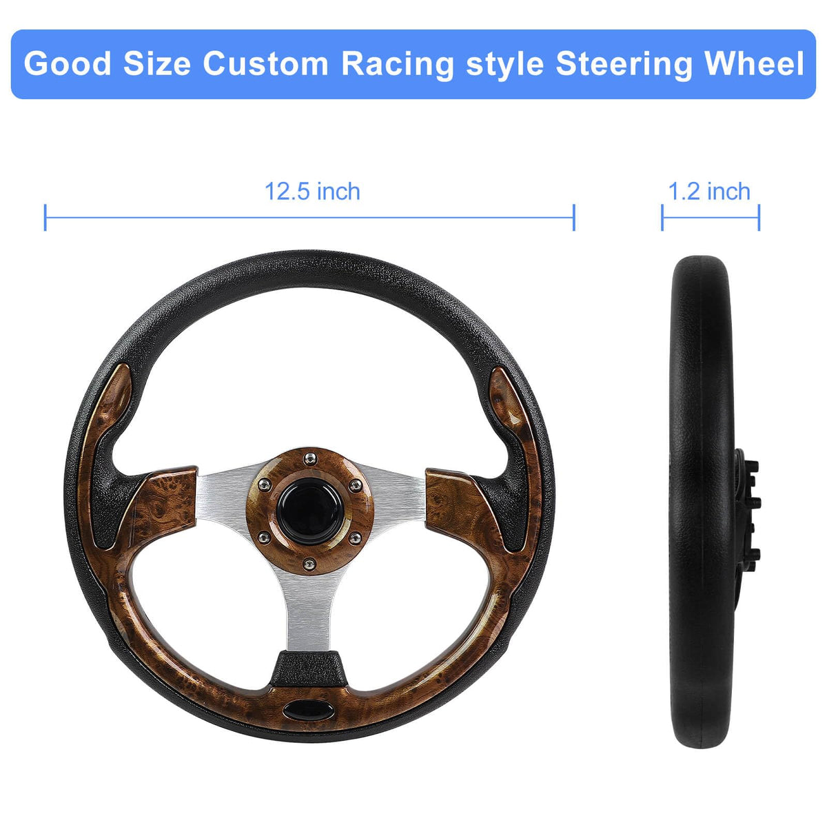 MOSNAI universal 12-5 inch steering wheel fits EZGO Club Car Yamaha carts