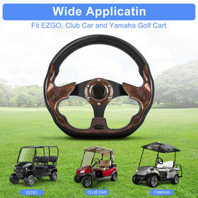 MOSNAI universal steering wheel for Club Car Yamaha EZGO with adapter guidance.