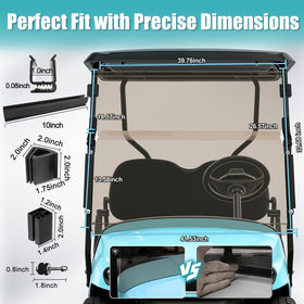 MOSNAI windshield fits 32-68 in height for clear visibility.