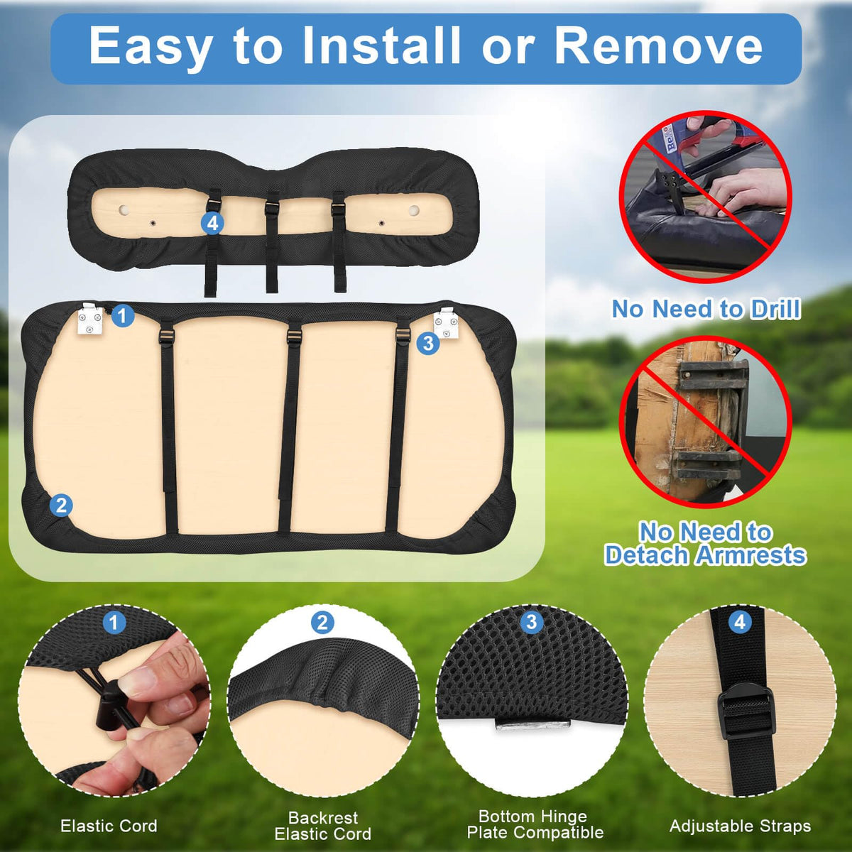 MOSNAI Yamaha Drive 2 front seat cover offers easy care and protection