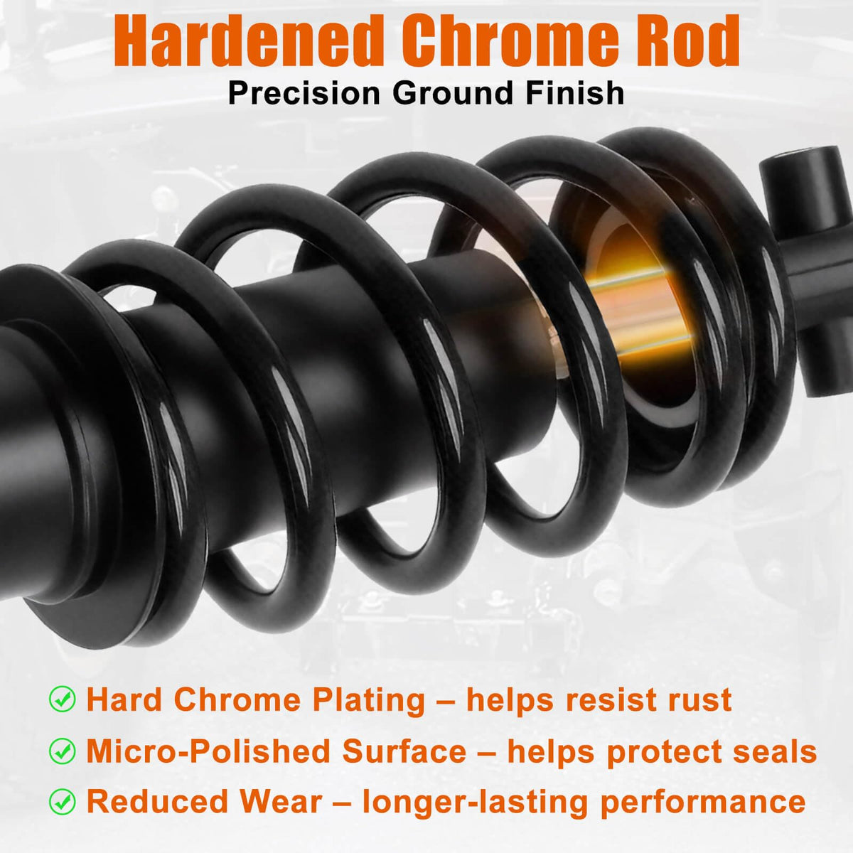 MOSNAI front shocks chrome-rod construction boosts longevity