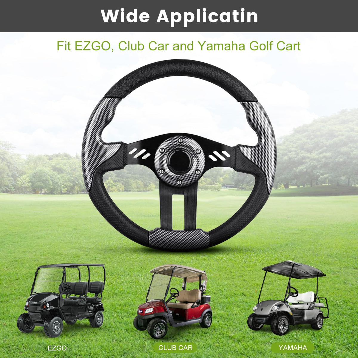 MOSNAI Yamaha G2-G29 compatible steering wheel supports ergonomic control.