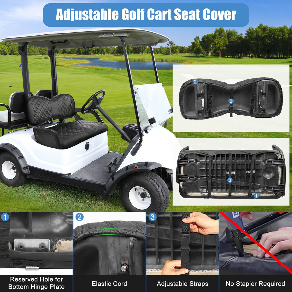 MOSNAI seat cover pocket design provides space for keys and phone.