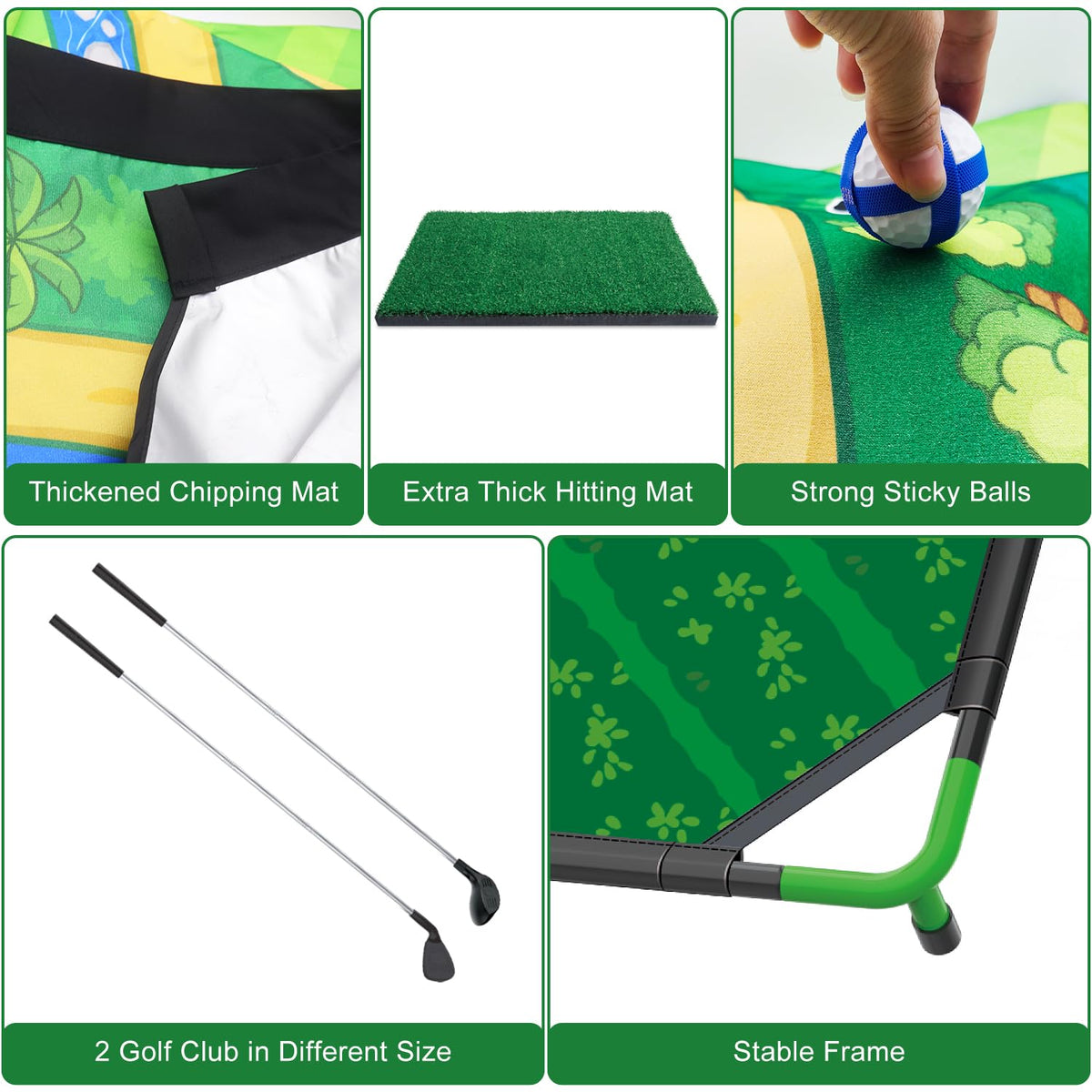 Mostop adjustable clubs fit adults and kids for shared backyard play.