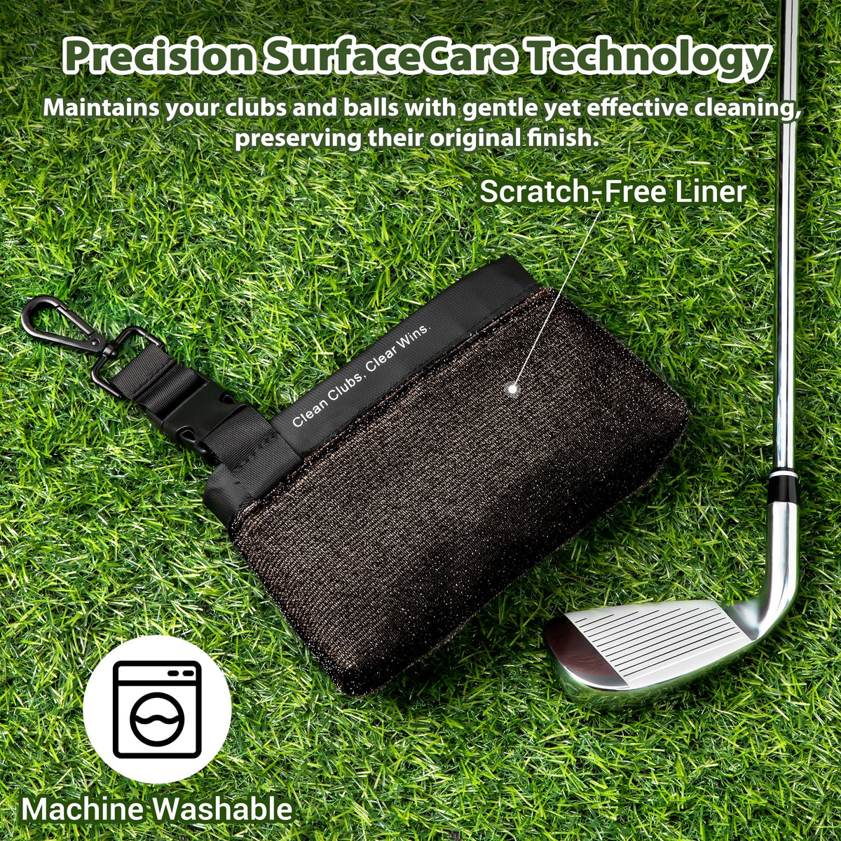 MOSTY Golf Club Cleaner Bag grooves cleaned without scratching