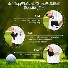 MOSTY Golf Club Cleaner Bag dry exterior fabric for polishing clubs and balls