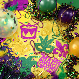 Motionchic Mardi Gras kit mask hangings create festive accents for vehicles and venues.