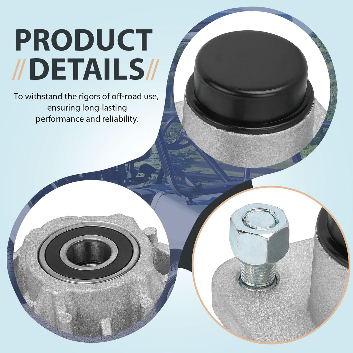 MOTO1988 front wheel hub assembly with bearings two-pack
